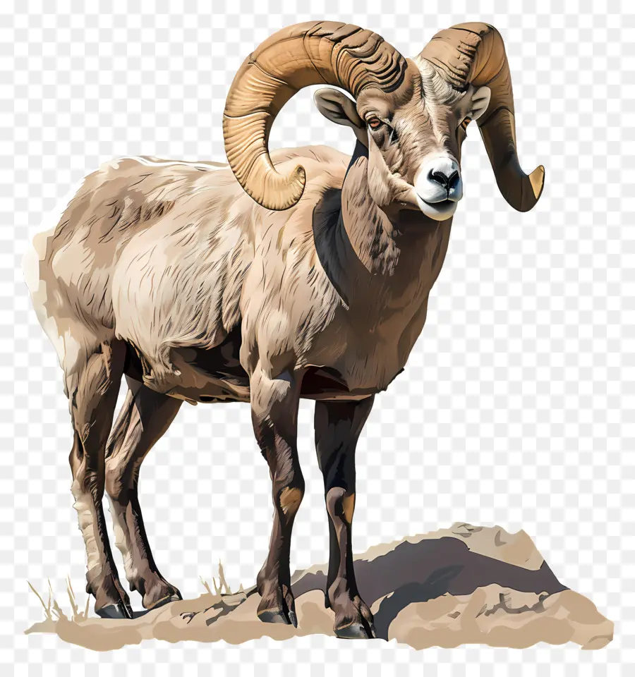 Bighorn Sheep Ram Horns Field Animal - Ram lớn với sừng trên trường