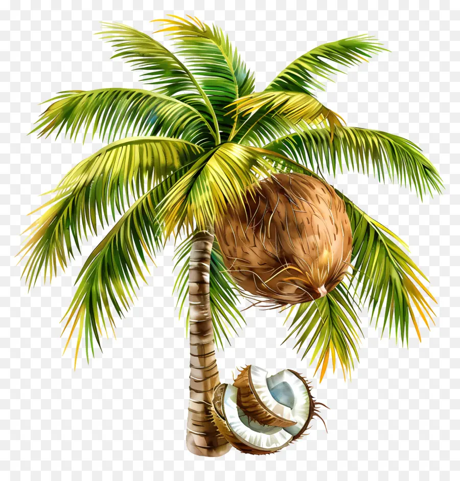 Kokospalme - Palme mit reifen Kokosnüssen