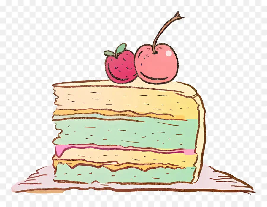 Doodle Cake Layered Kuchen Erdbeeren weiße Zuckergussschokoladen Locken - Schichtschichtkuchen mit Erdbeeren, Zuckerguss