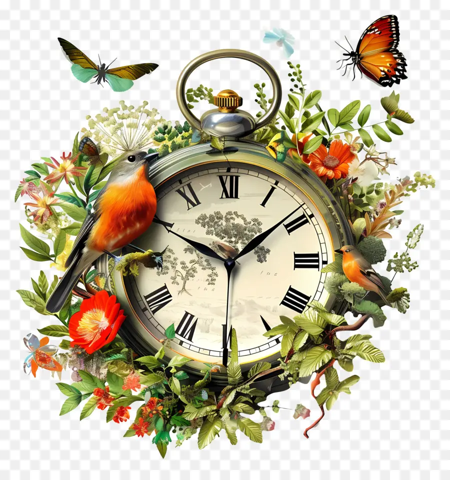 Uhr Naturtasche Watch Blumen Garten - Stoppte Taschenuhr im Garten mit der Natur