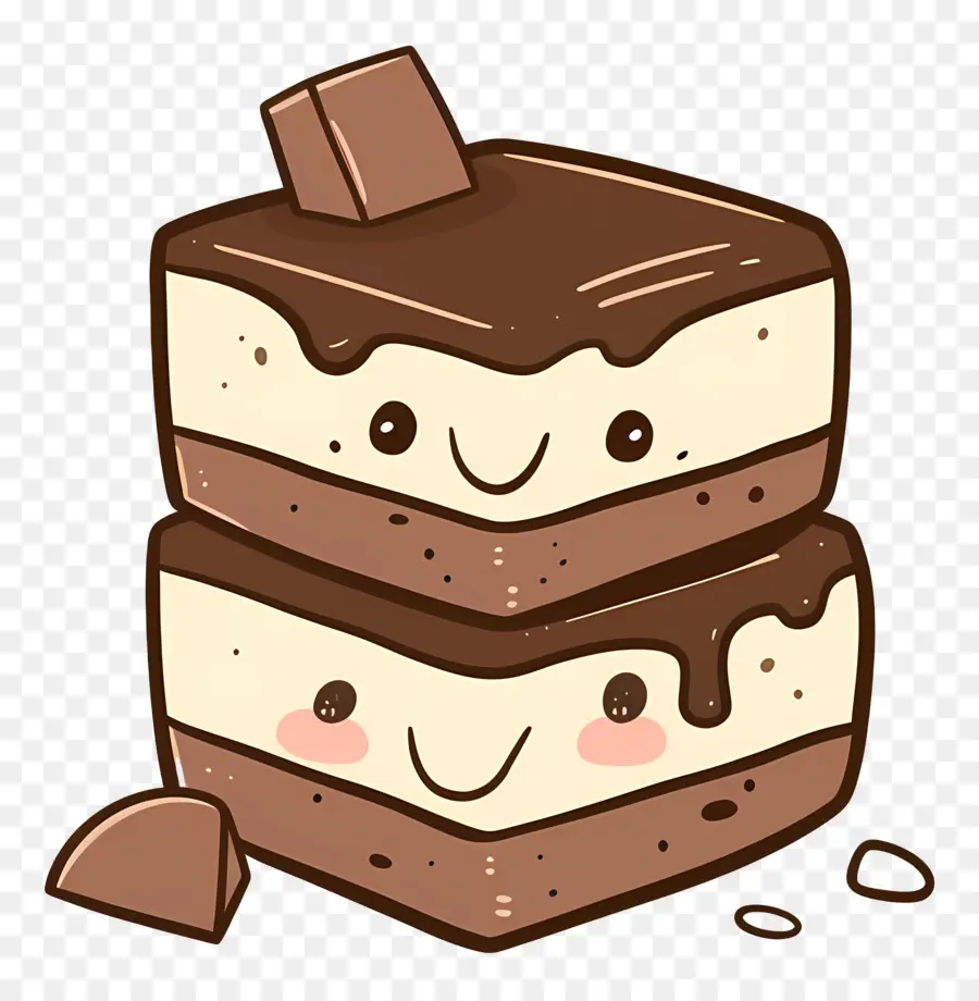 sô cô la - Bánh sandwich kem hoạt hình vui tươi trên nền đen