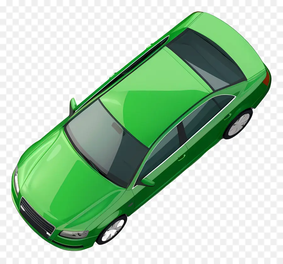 Auto verde Top Vista per auto verde Porte aperte per tetto nero - Auto verde con tetto nero, porte aperte, ammaccatura