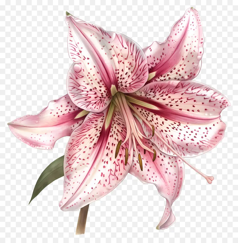 stargazer flower pink lily flower stamen white spots bloom