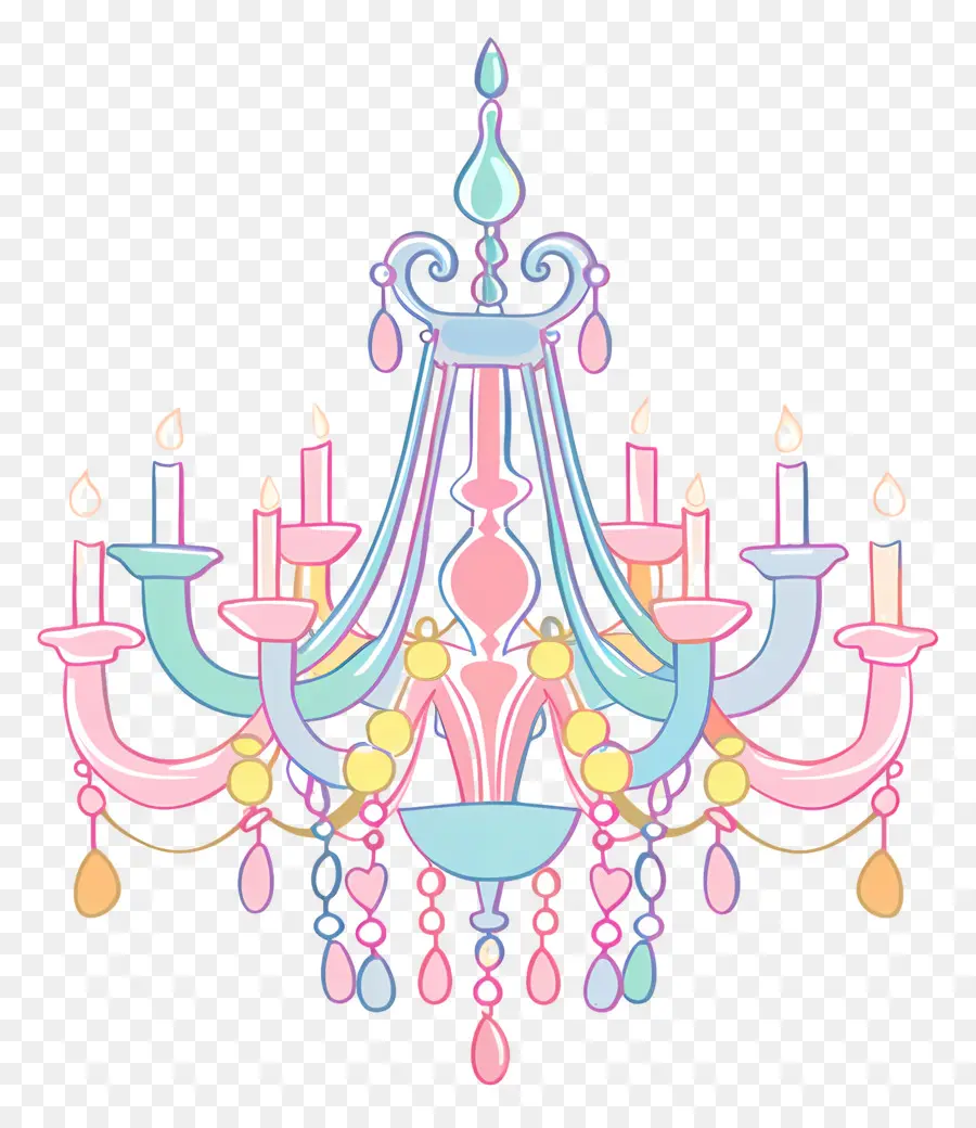 chandelier candles decorative ornate pink
