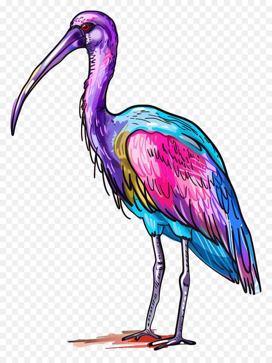 ibis colorful bird long beak large wingspan bird watching