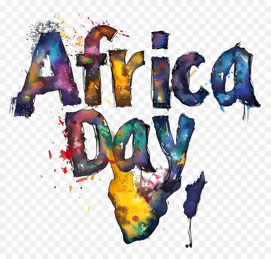 Africa Day Africa dipingendo la celebrazione colorata - Pittura colorata dell'Africa, celebrazione di 