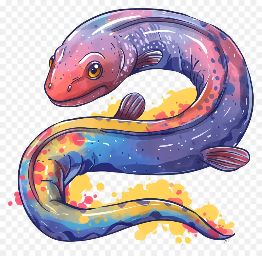 eel aquatic creature colorful creative vibrant
