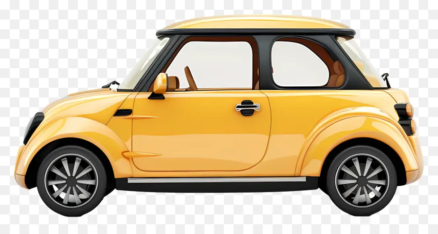 Stadtauto - Kleines gelbes Auto mit getönten Fenstern