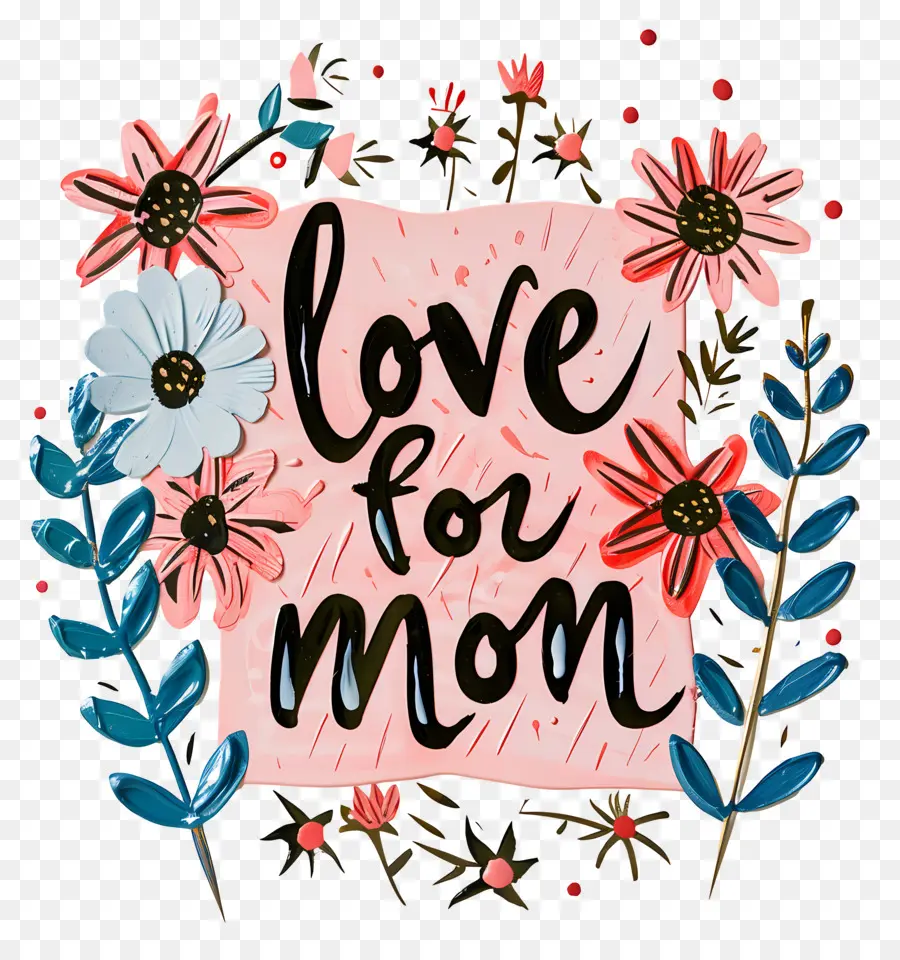Muttertag - Muttertagskarte mit Blumenkranz Illustration