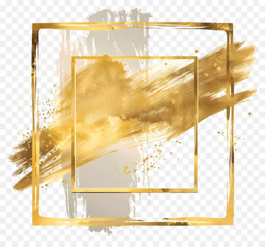 Vernice d'oro - Frame di vernice dorata con pennellate bianche astratte. 
Lussuoso, elegante