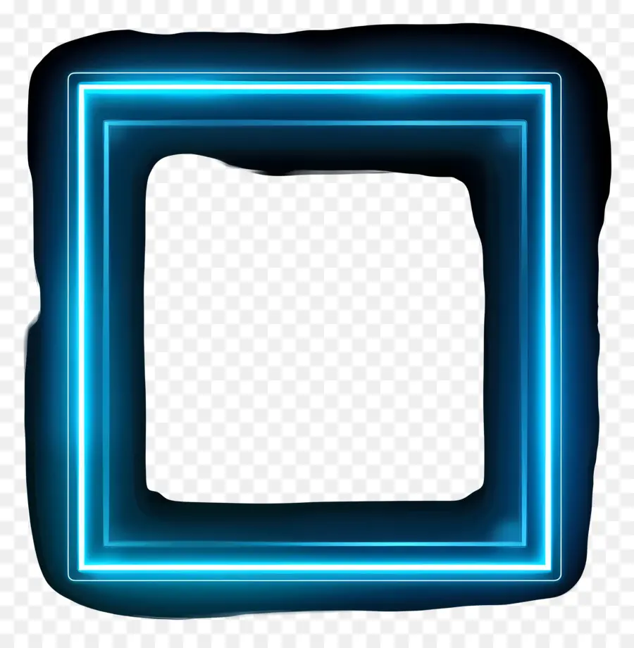 blauer Rahmen - Blauer quadratischer Rahmen mit Neonglühen