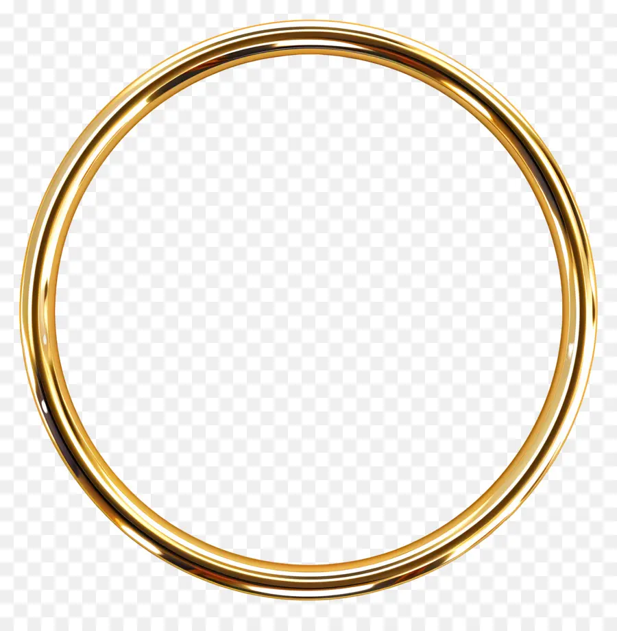 gold Kreis - Großer, glatter goldener Ring, der in der Luft schwebt