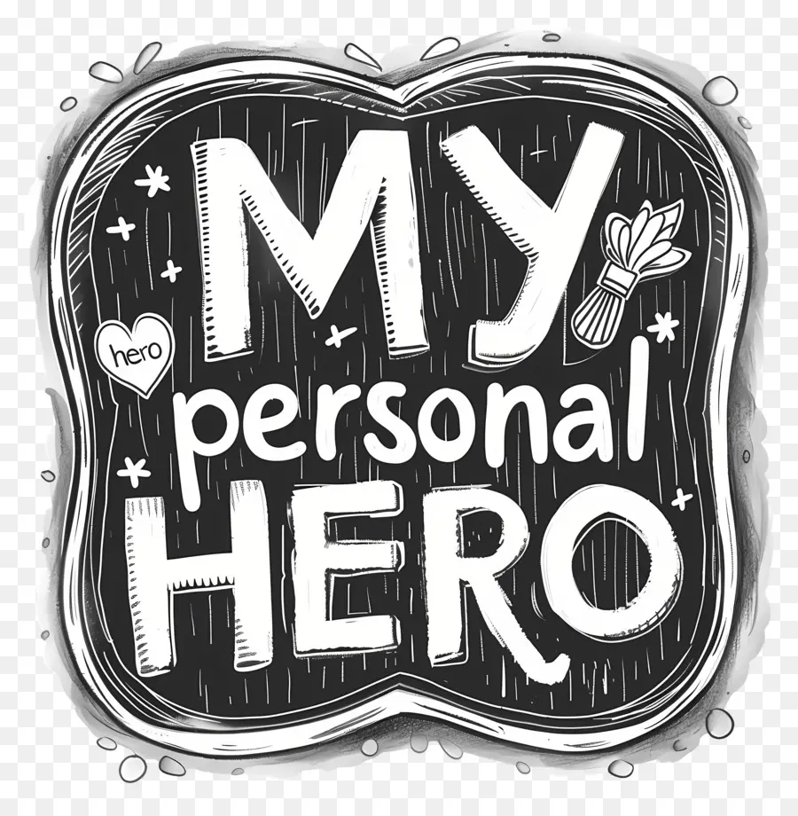 Mein persönlicher Held persönlicher Held handgeschriebene Nachricht Kreide Zeichnen schwarzer Hintergrund - Handgeschriebene Nachricht in Kreide: `Mein persönlicher Held