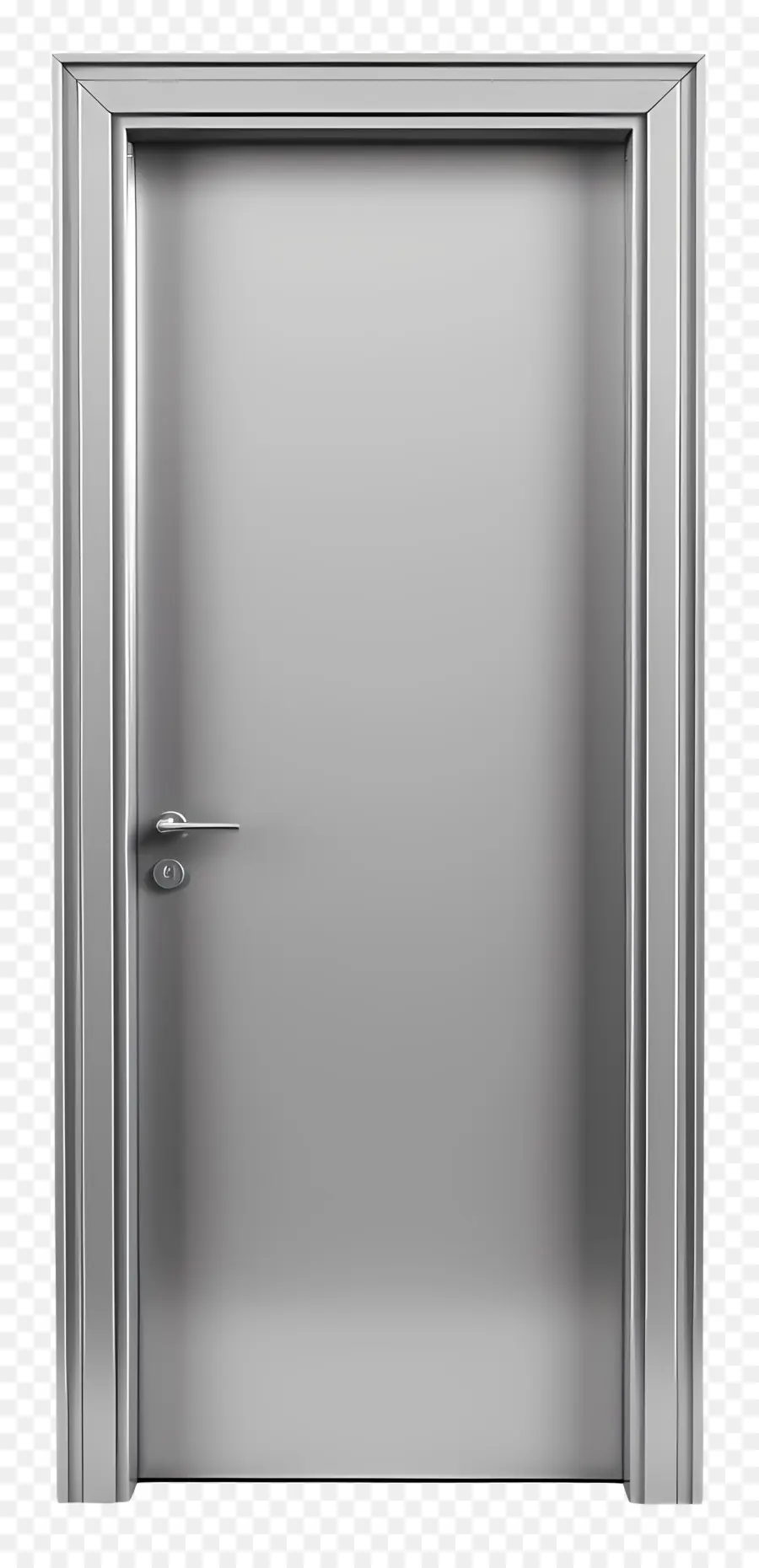 Metall -Türrahmen Stahl Tür Mattes Finish Symmetrisches Design Scharniere - Symmetrische Stahltür auf schwarzem Hintergrund