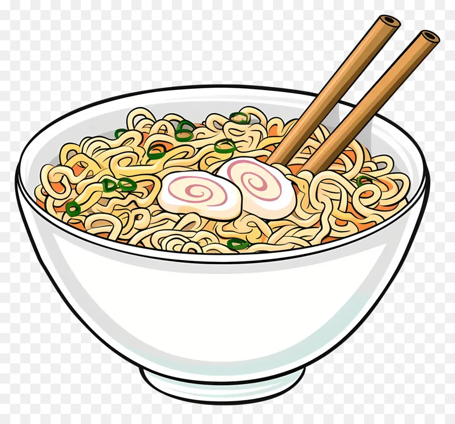 noodles ramen noodles chopsticks scallions