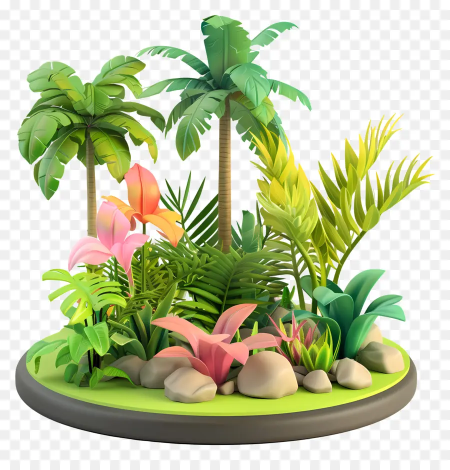 cây cọ - Đảo nhiệt đới nhỏ với cây cọ