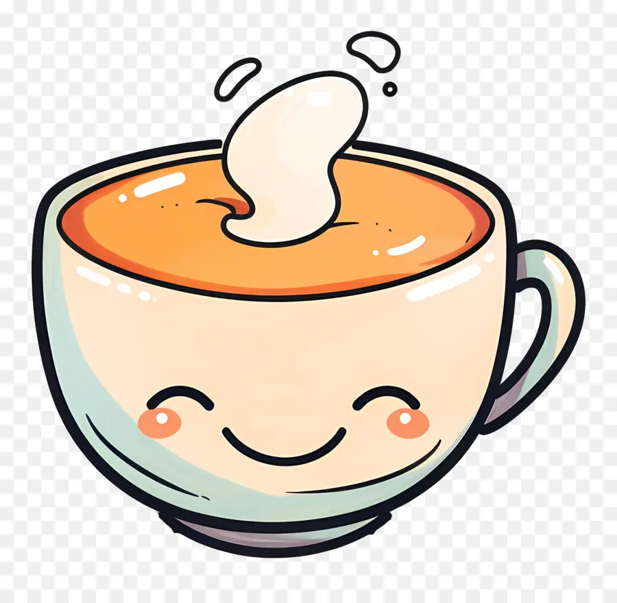 caffè - Faccia felice nella tazza di caffè con vapore