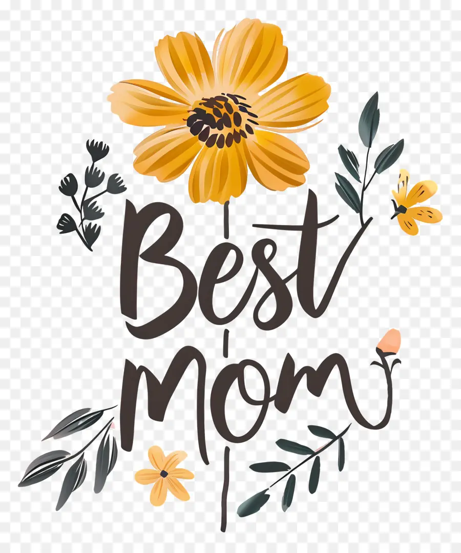 Best Mom Sunflowers Bouquet Giallo Flowers Fogliame - Sunflower Bouquet con messaggio 