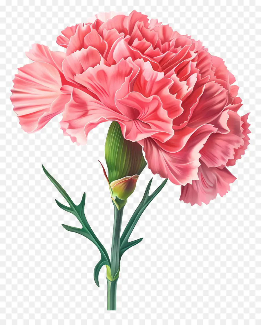 florales Design - Digitales Gemälde der rosa Nelkenblume