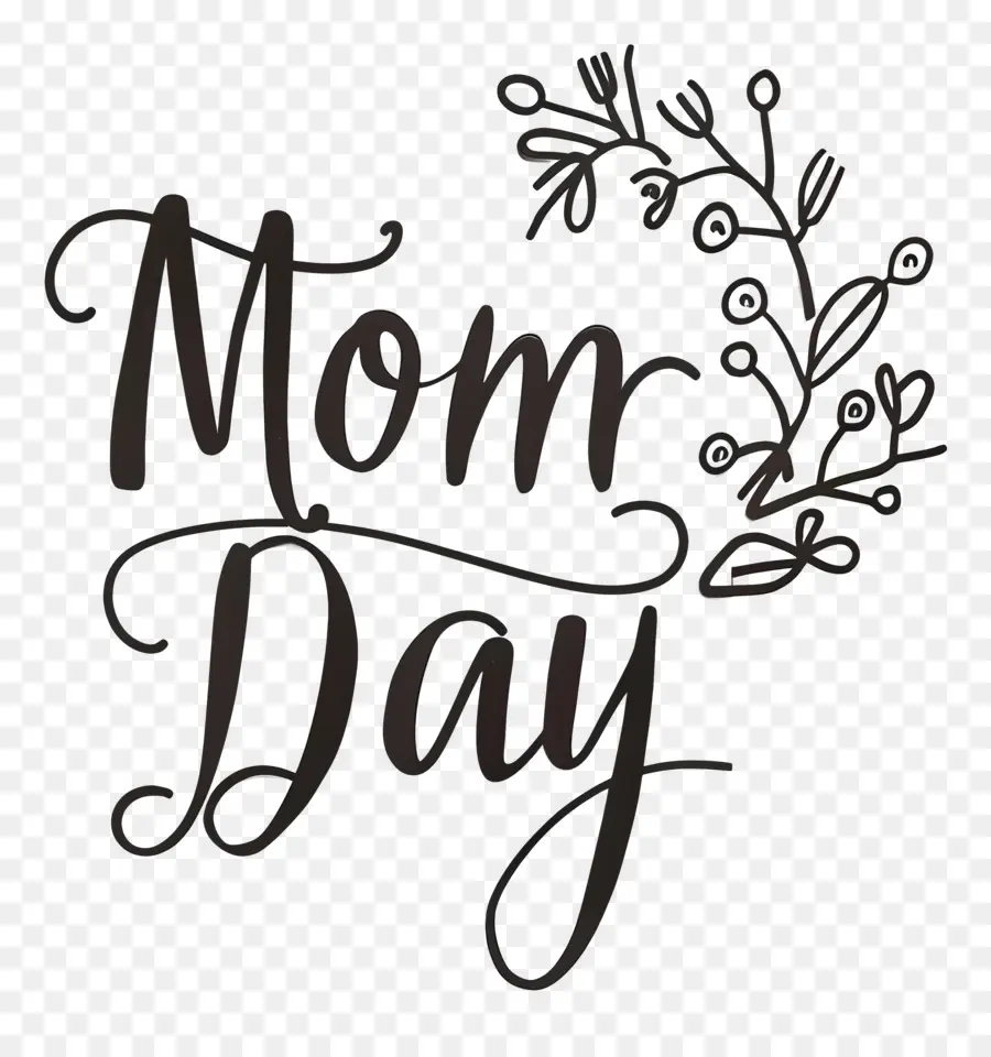 Mom Day Mom Blog Blog Lettering Wreath Design Flowers and foglie - Logo 
