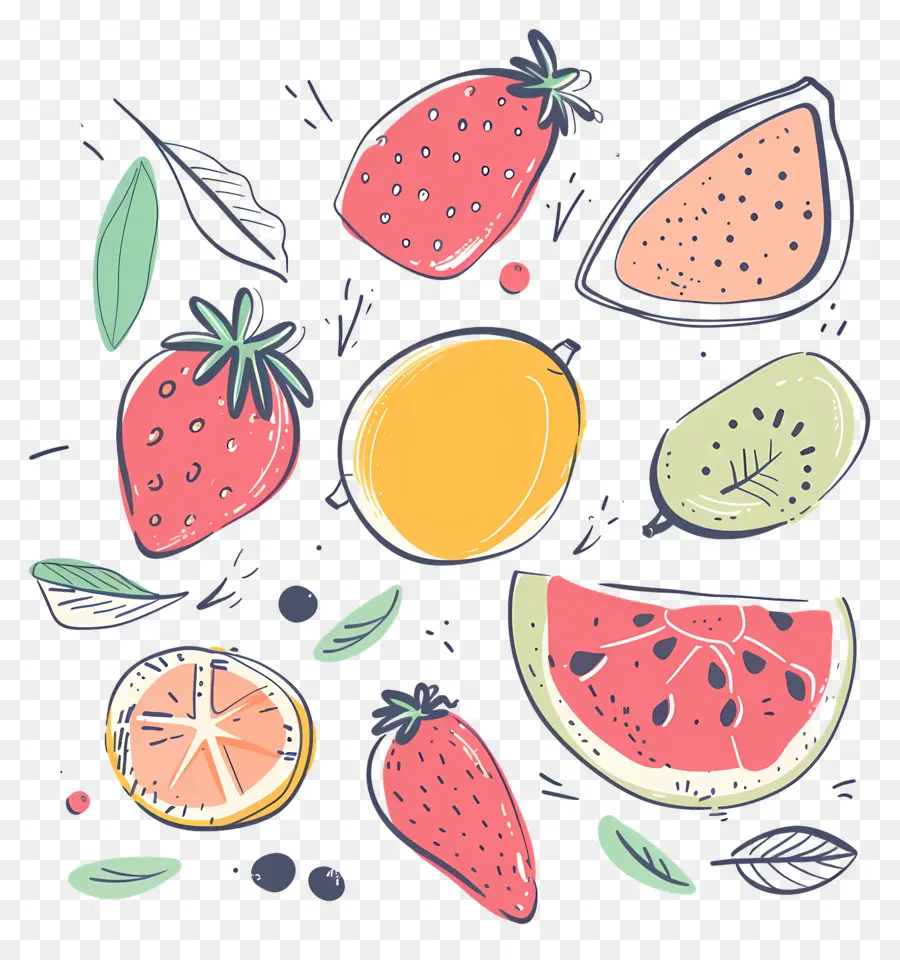 Wassermelone - Kreisförmige Anordnung von geschnittenen Früchten auf schwarzem Hintergrund