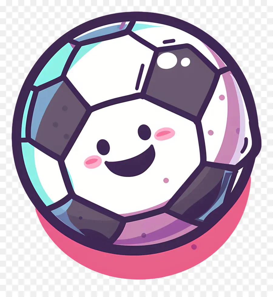 pallone da calcio - Happy Cartoon Soccer Ball su sfondo nero