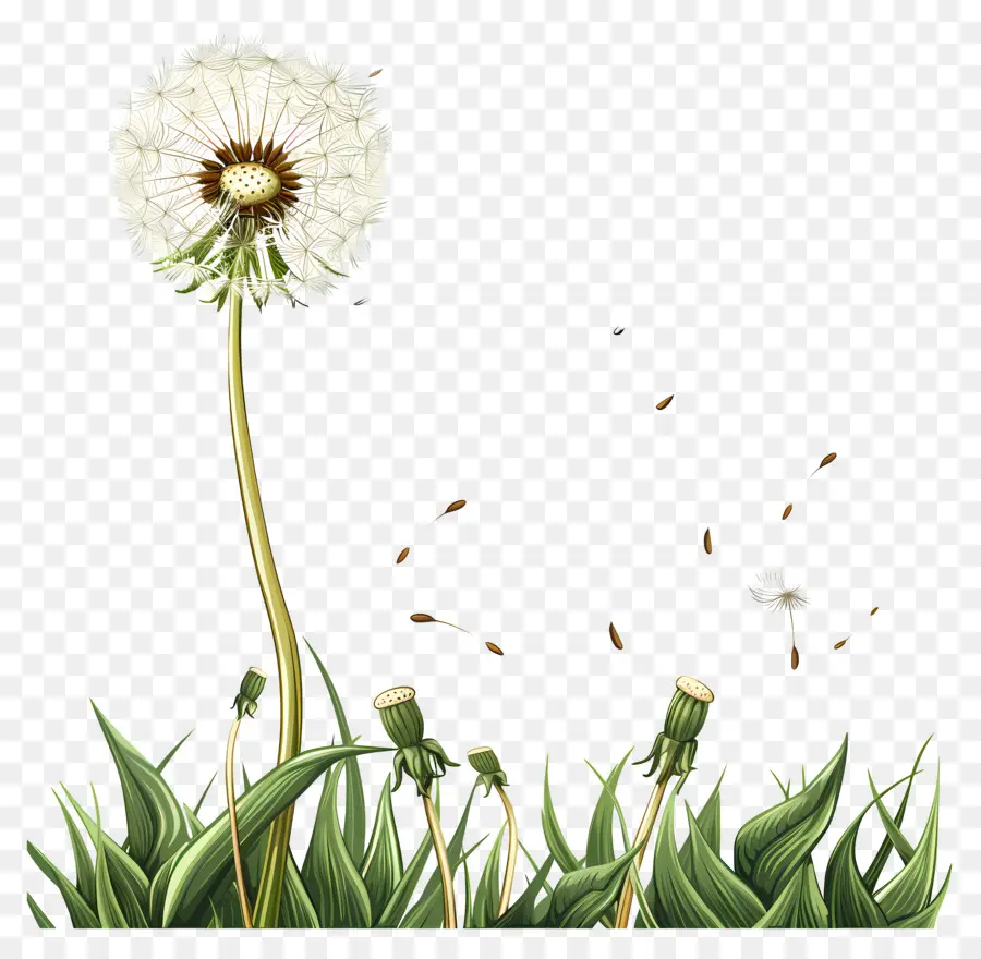 dandelion dandelion blowball seeds yellow flowers