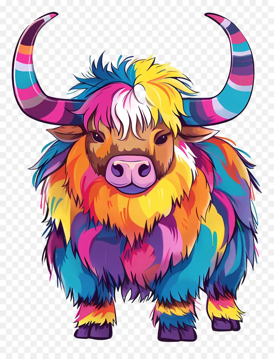 yak long-haired colorful horns fur