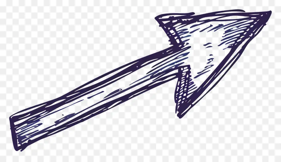 doodle freccia - Semplice freccia in bianco e nero con linea viola