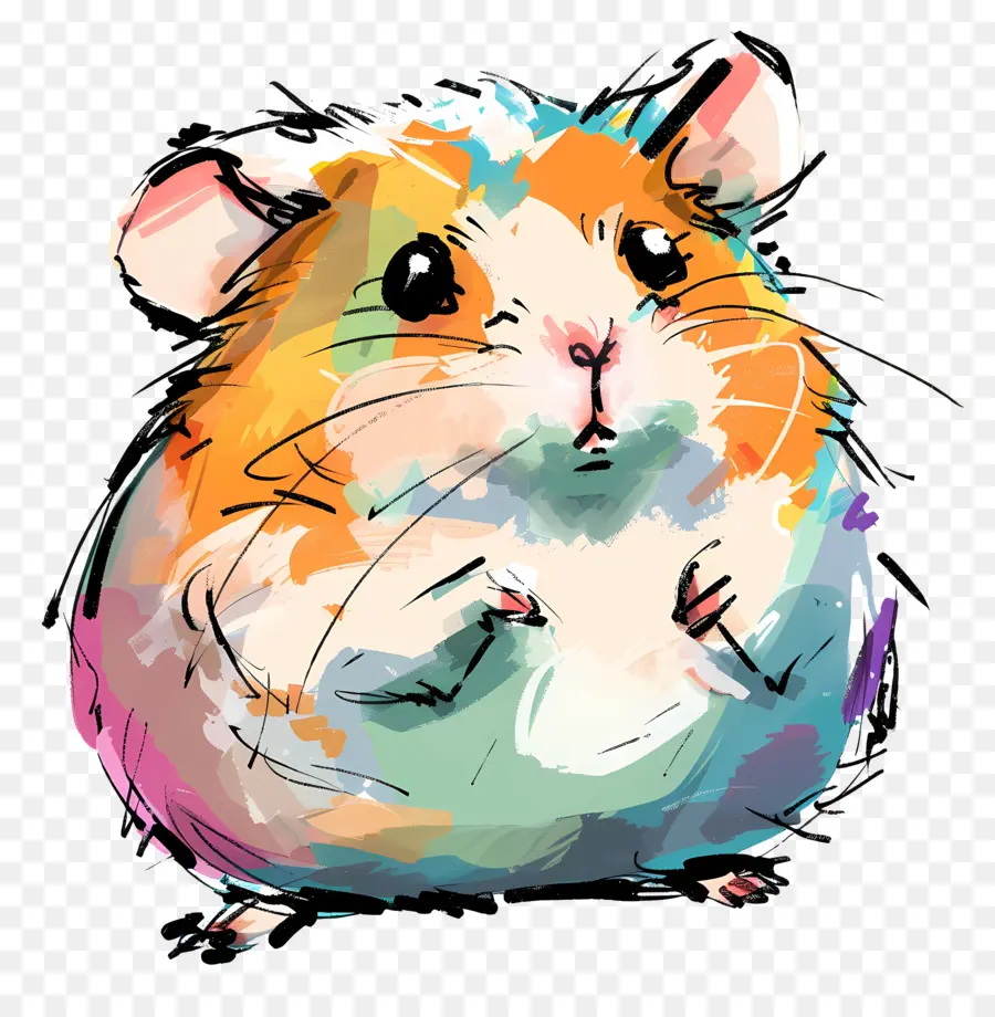 Hamster - Kleine mehrfarbige Nagetier mit geschlossenen Augen