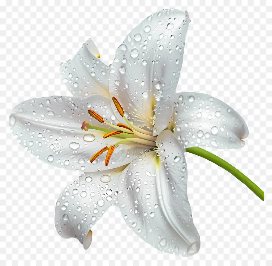 Dew Flower White Lily Water Droplets hoa - Hoa huệ trắng với những giọt nước trên cánh hoa
