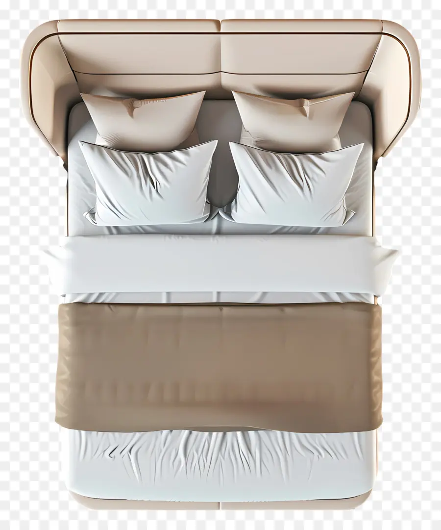 letto superiore per letto cuscini da letto beige in legno - Letto con cuscini bianchi e beige, legno