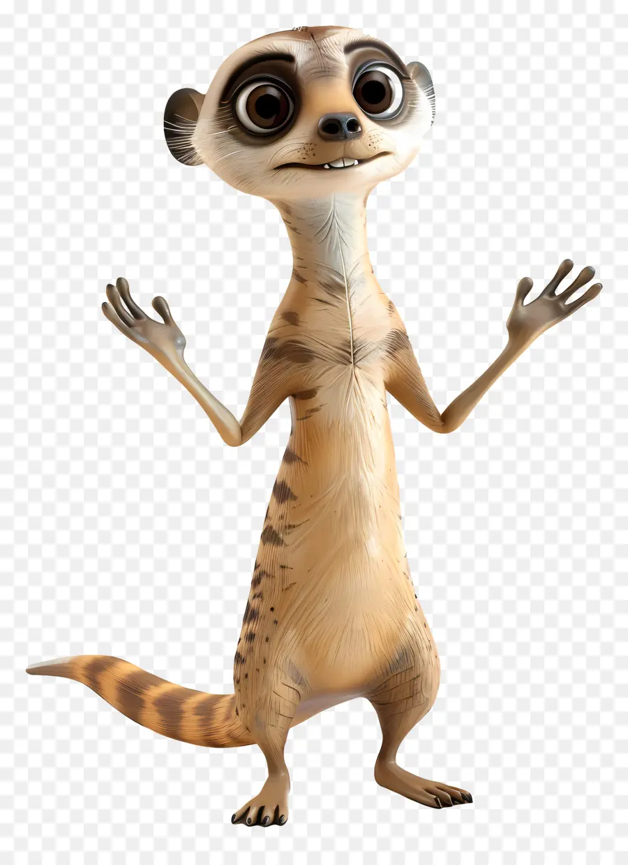Timon Meerkat dễ thương động vật hài hước - Meerkat trong mũ với cánh tay vẫy tay
