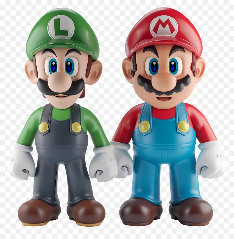 Mario Bros - Zwei Figuren in Super Mario Kleidung, Gruß
