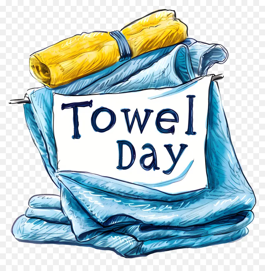 Handtuch Handtuch Tag des Handtuchs - Klapptuch auf Schild 