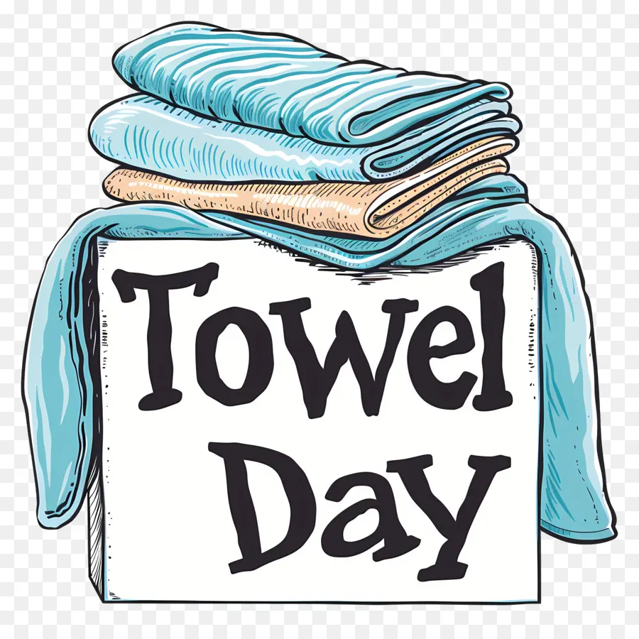 Handtuchblau Handtuchrosa Handtuchschild Handtuch Tag - Handtuchschild mit gestapelten Handtüchern