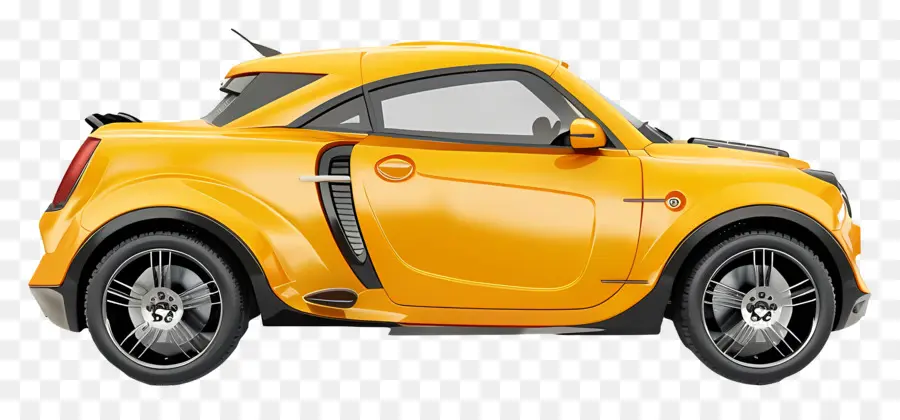 Auto Seitenansicht klein Auto gelbe Auto kompaktes Auto Agile Fahrzeug - Kleines gelbes Auto mit zwei Rädern