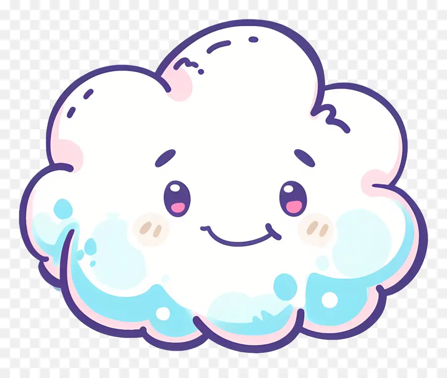 Cartoon Cloud - Glückliche weiße Wolke mit blauen Augen