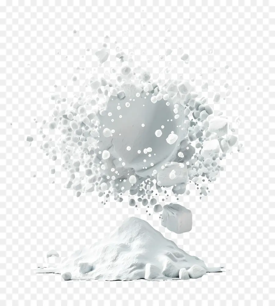 Backpulver weiße Pulver medizinische Substanzen Vitamine Mineralien - Haufen weißer Pulver, kleine verstreute Stücke