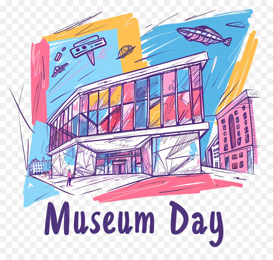 Bảo tàng quốc tế Ngày Phòng trưng bày nghệ thuật Bảo tàng kiến ​​trúc xây dựng cửa sổ kính màu - Tòa nhà bảo tàng nghệ thuật với cửa sổ kính màu