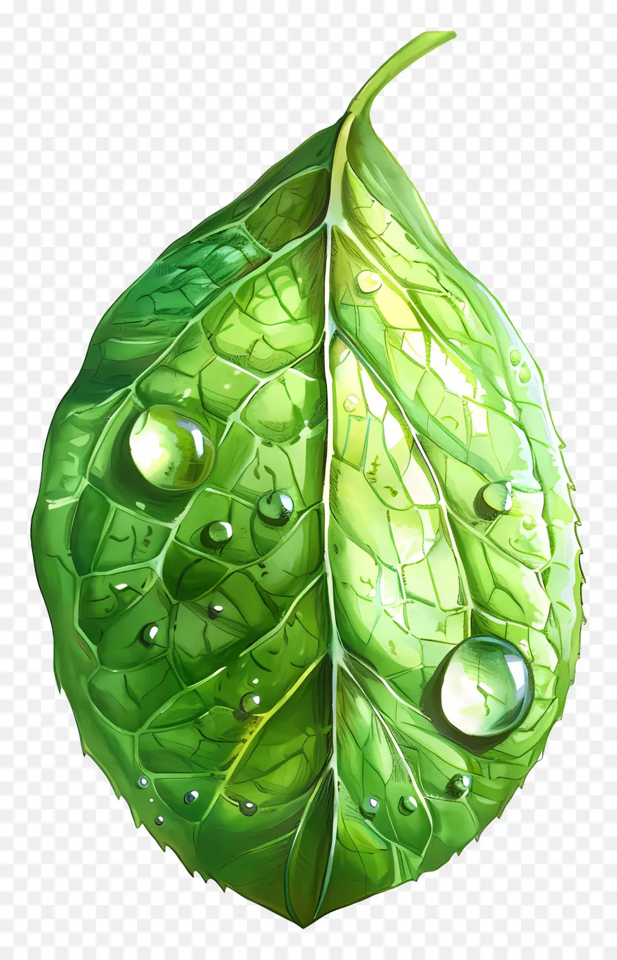 Waterdrop Blattwassertropfenblatt grün - Nasse Blatt mit Wassertropfen bedeckt