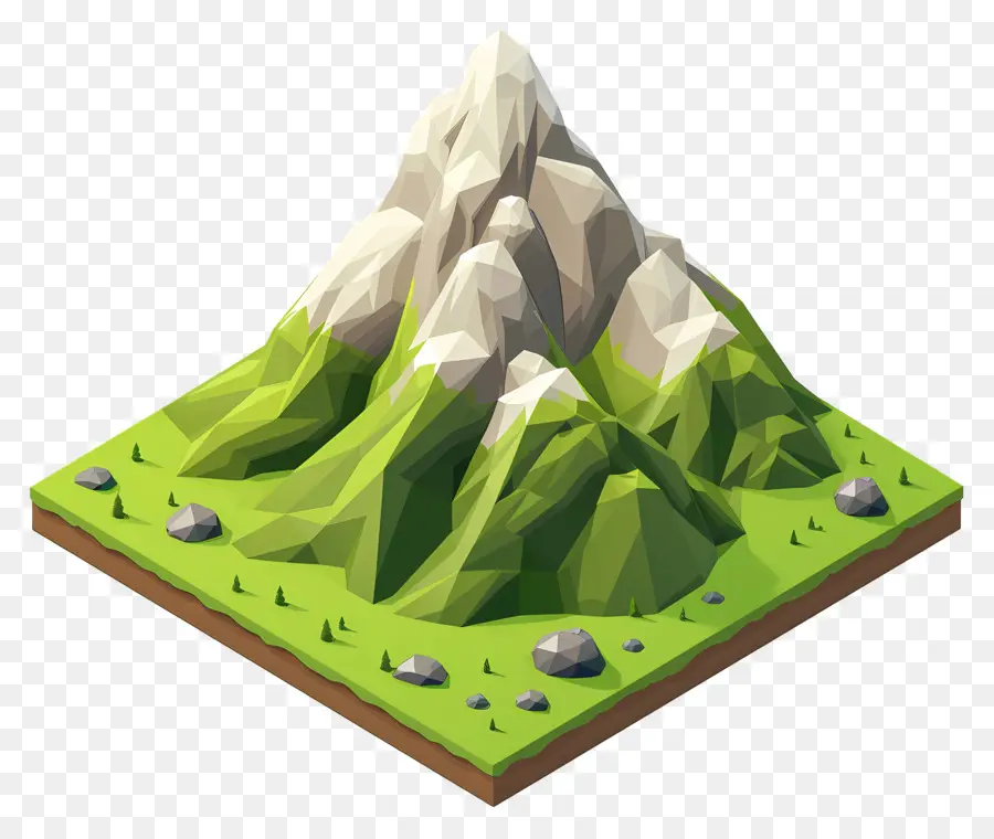 Formazioni rocciose tridimensionali della catena montuosa isometrica - 3D Mountain Range con varie formazioni rocciose