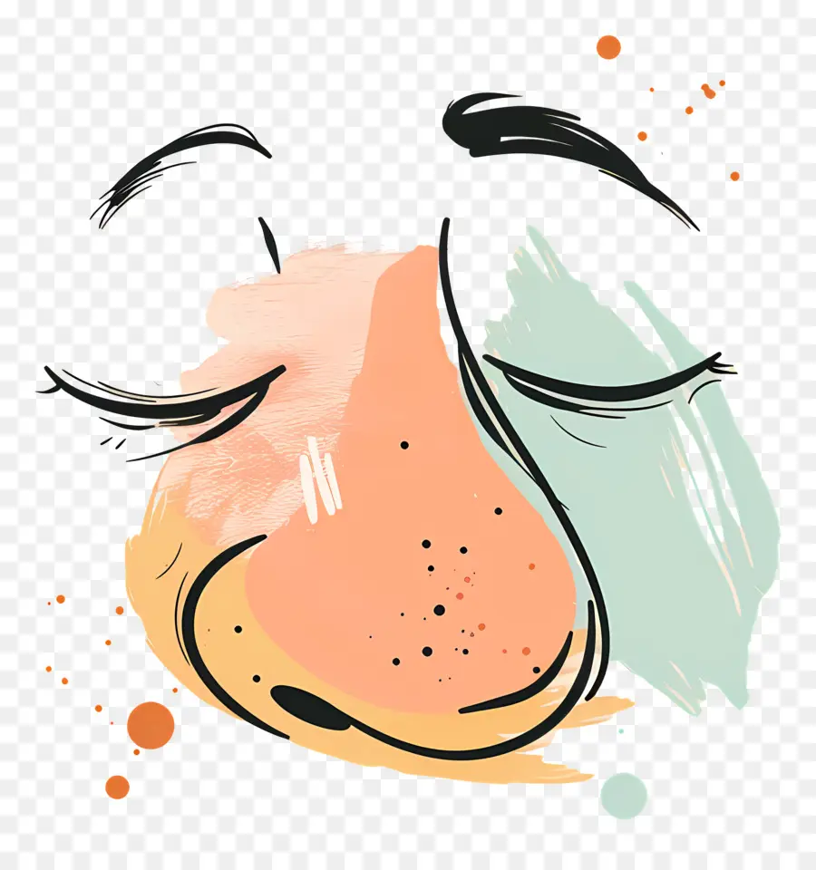 Nasenlächeln Glück Positivität Farbe - Glückliches Gesicht mit geschlossenen Augen, malen Hintergrund