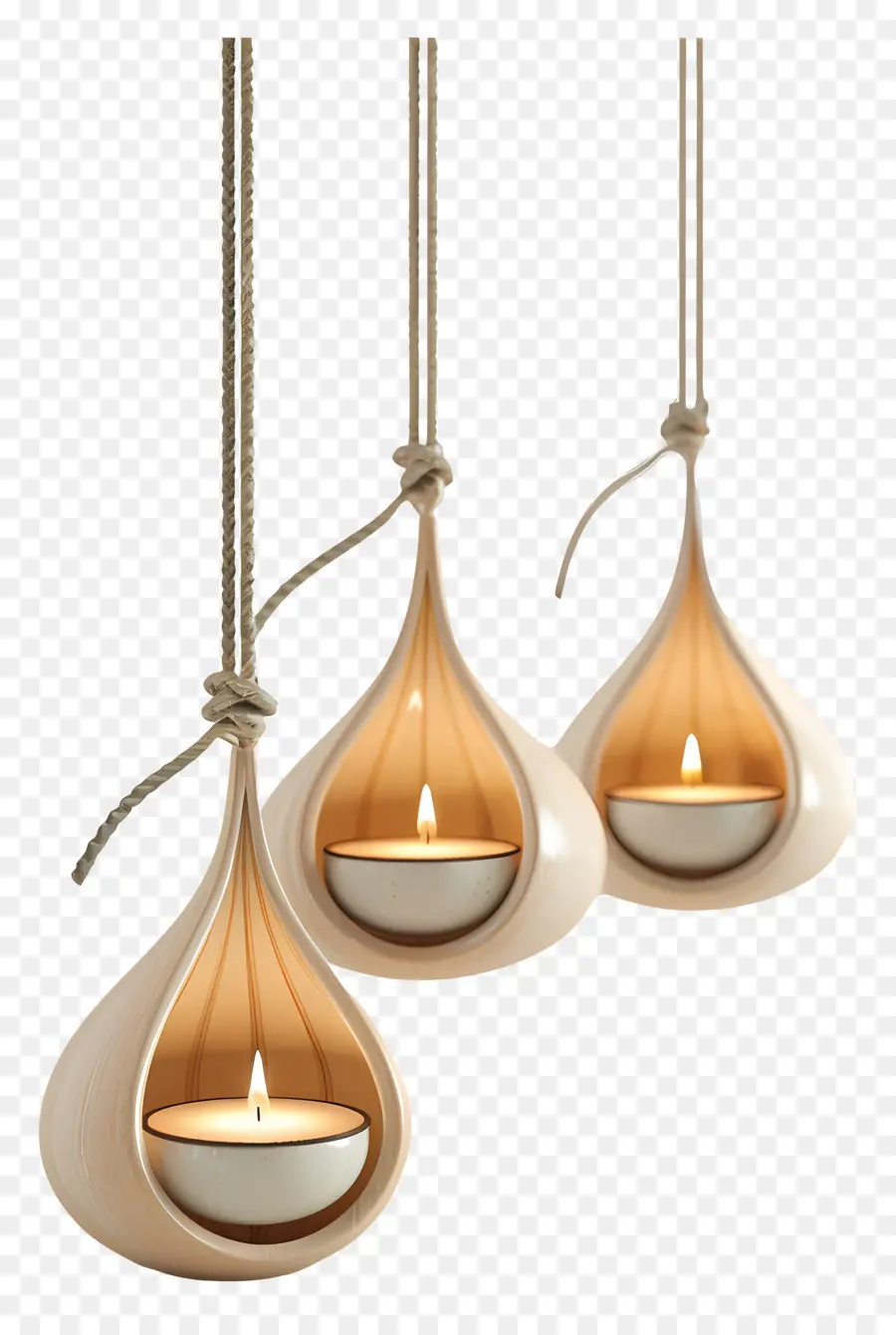 Hängende Teelichthalter hängende Kerzenhalter - Holz gebogene Kerzenhalter mit Glas Kuppeln