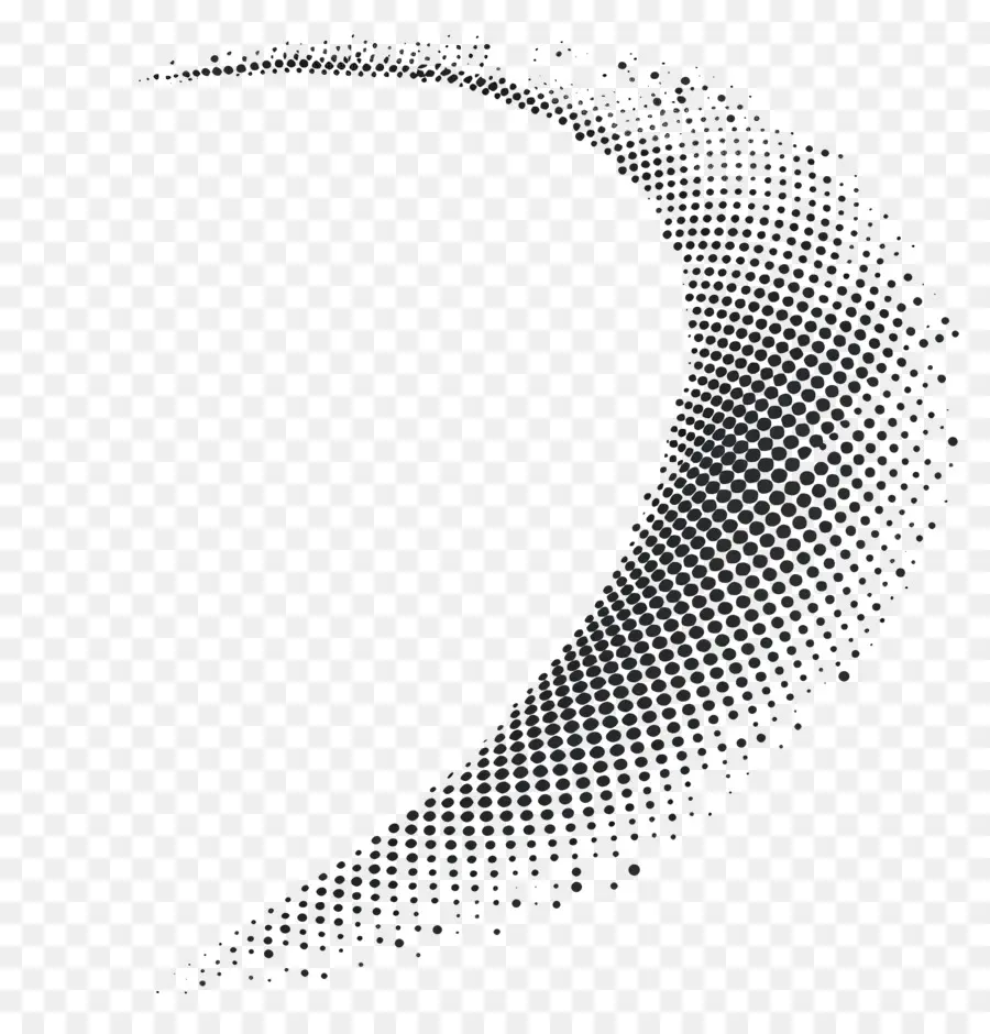 Modello a trama punteggiata a punta a trama astratta forma curva pattern wavy design in bianco e nero - Curva nera a calo dei punti sullo sfondo trasparente