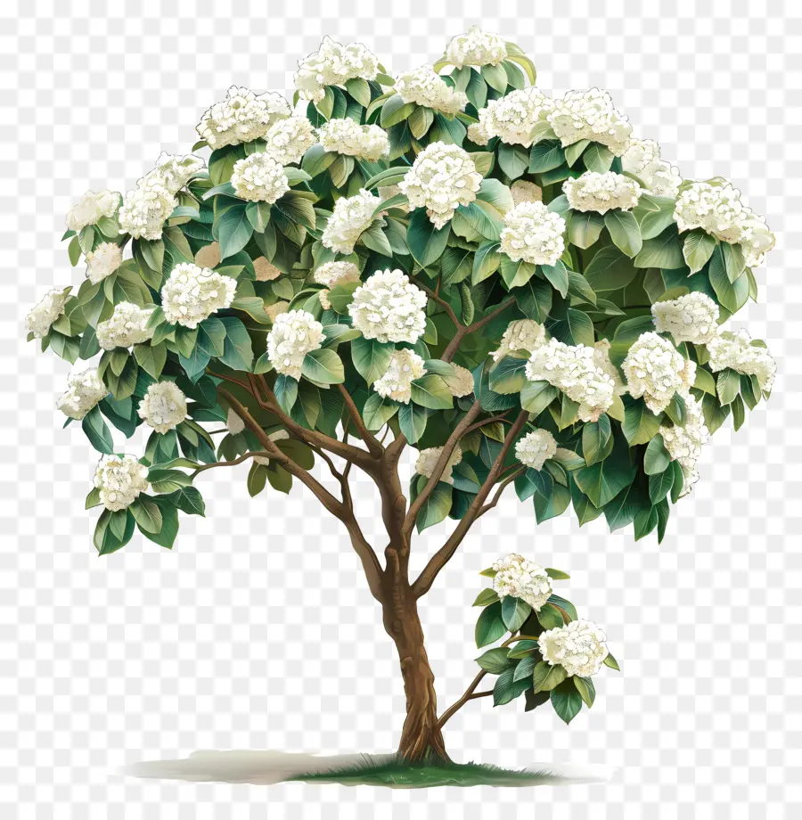 tropical hydrangea tree tree white flowers park outdoor