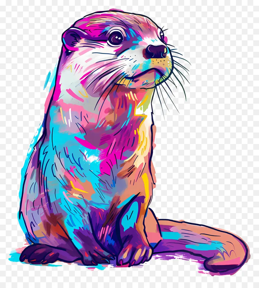otter colorful intense pastel gradient