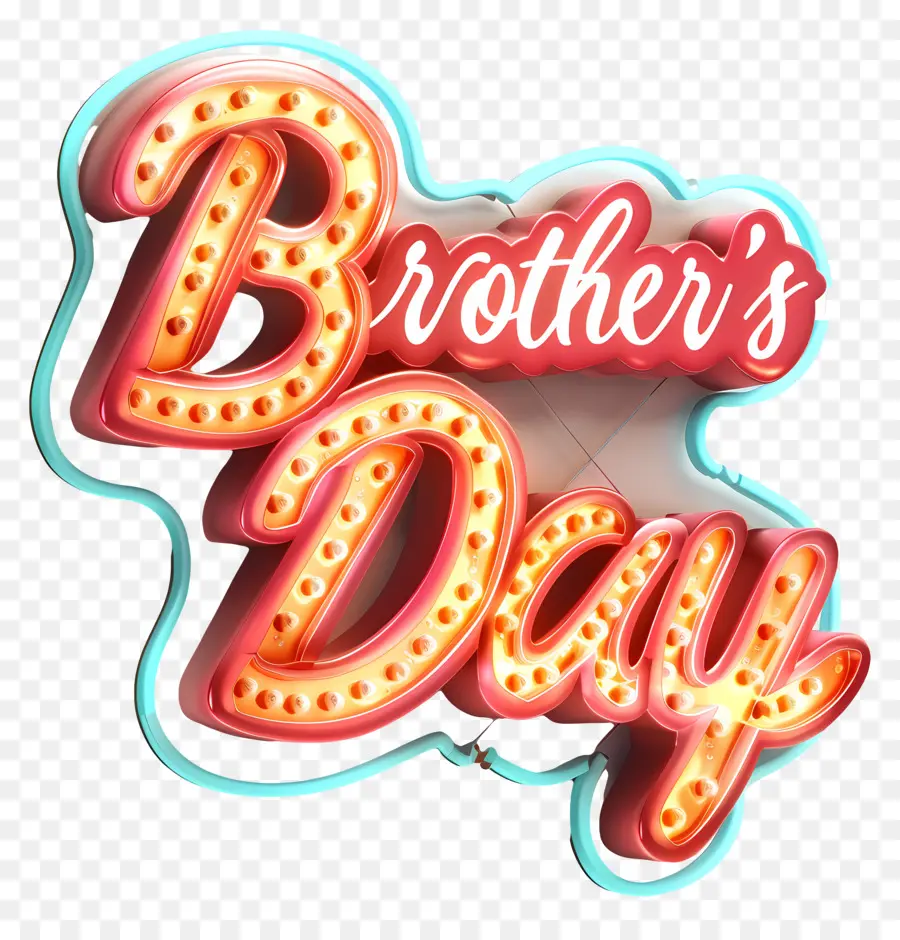brother’s day brother's day neon sign light bulbs red lights
