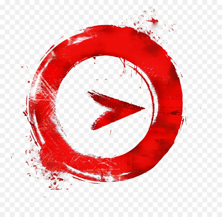 cerchio rosso - Cerchio rosso con freccia a goccia di vernice