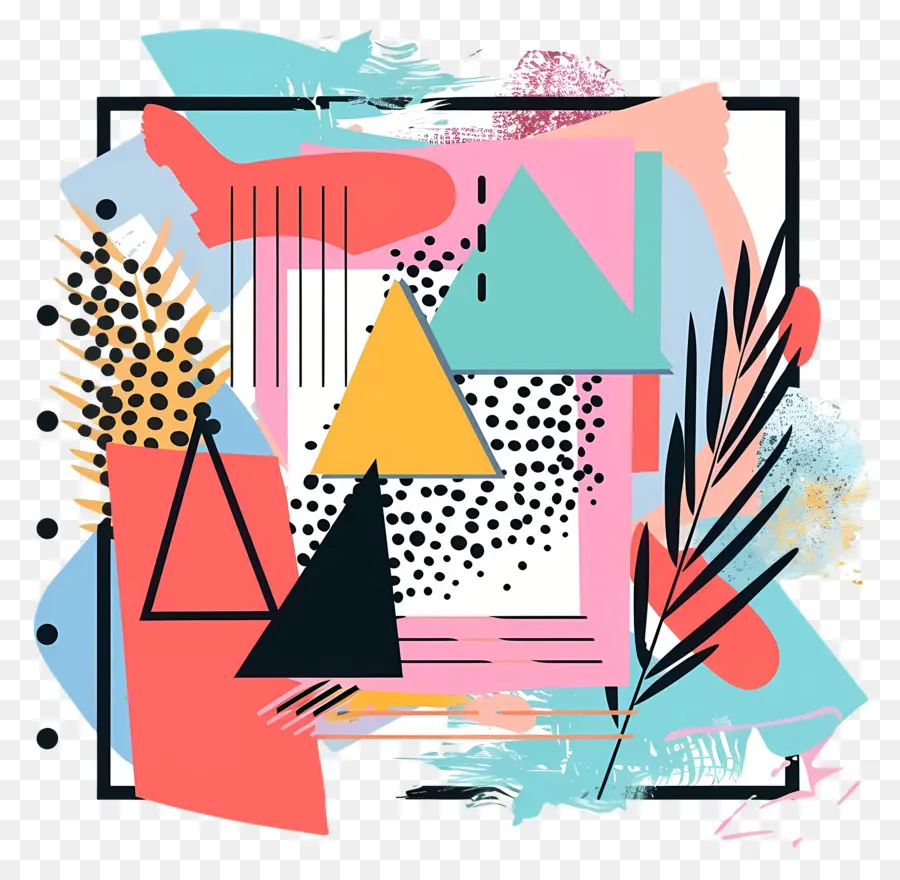 geometrische Formen - Farbenfrohe abstrakte Komposition mit verschiedenen Formen
